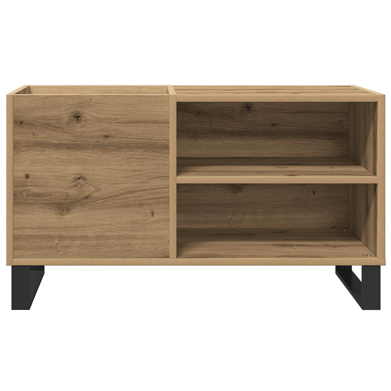 Dulap discuri stejar artizanal, 84,5x38x48 cm, lemn prelucrat