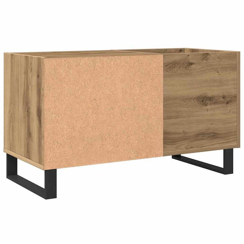 Dulap discuri stejar artizanal, 84,5x38x48 cm, lemn prelucrat