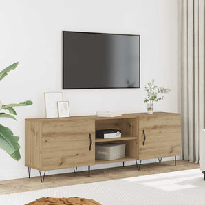 Dulap TV, stejar artizanal, 150x30x50 cm, lemn prelucrat
