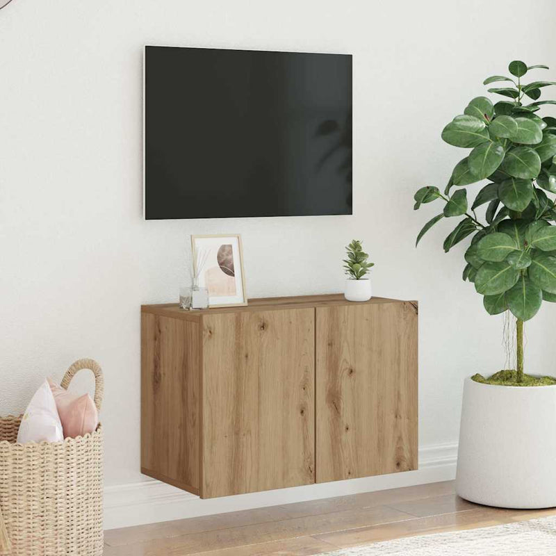 Comodă TV de perete, stejar artizanal, 60x30x41 cm