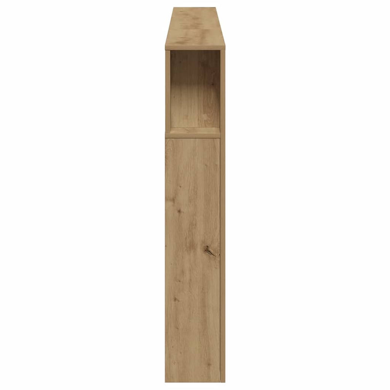 Tăblie de pat cu LED, stejar artizanal, 220x18,5x103,5 cm, lemn