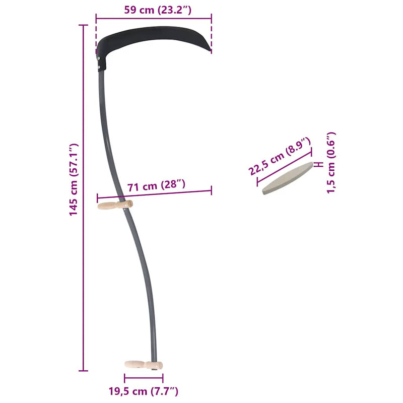 Coasă cu piatră de șlefuit 145 cm
