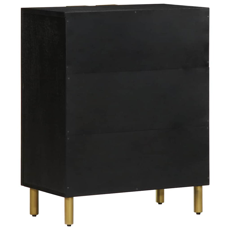 Dulap, negru, 60x33x75 cm, lemn prelucrat