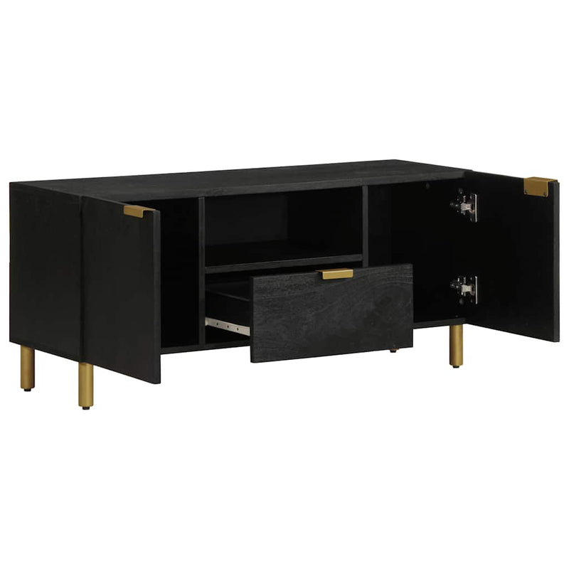 Dulap TV, negru, 105x33x46 cm, lemn prelucrat