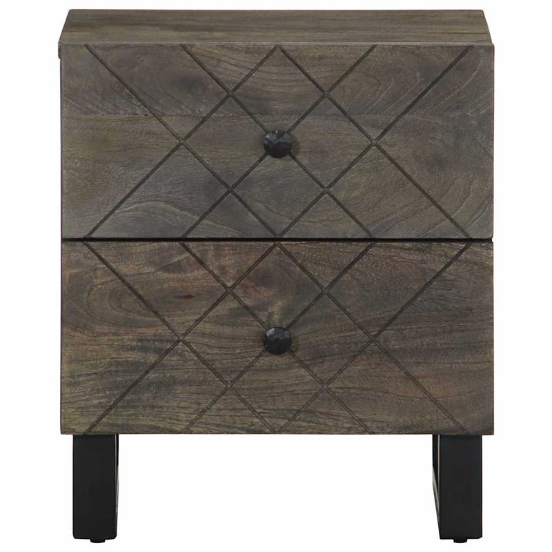 Noptiere, 2 buc., negru, 40x33x46 cm, lemn masiv de mango