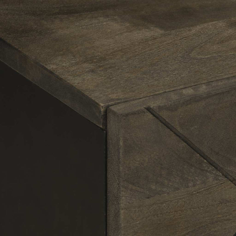 Noptiere, 2 buc., negru, 40x33x46 cm, lemn masiv de mango
