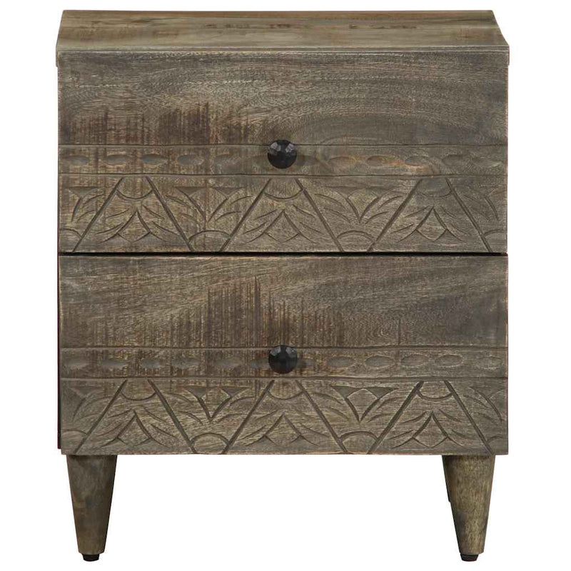 Noptiere 2 buc Gri deschis 40x33x46 cm Lemn masiv de mango
