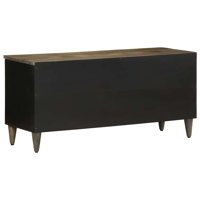 Comodă TV, negru, 100x33x46 cm, lemn masiv de mango