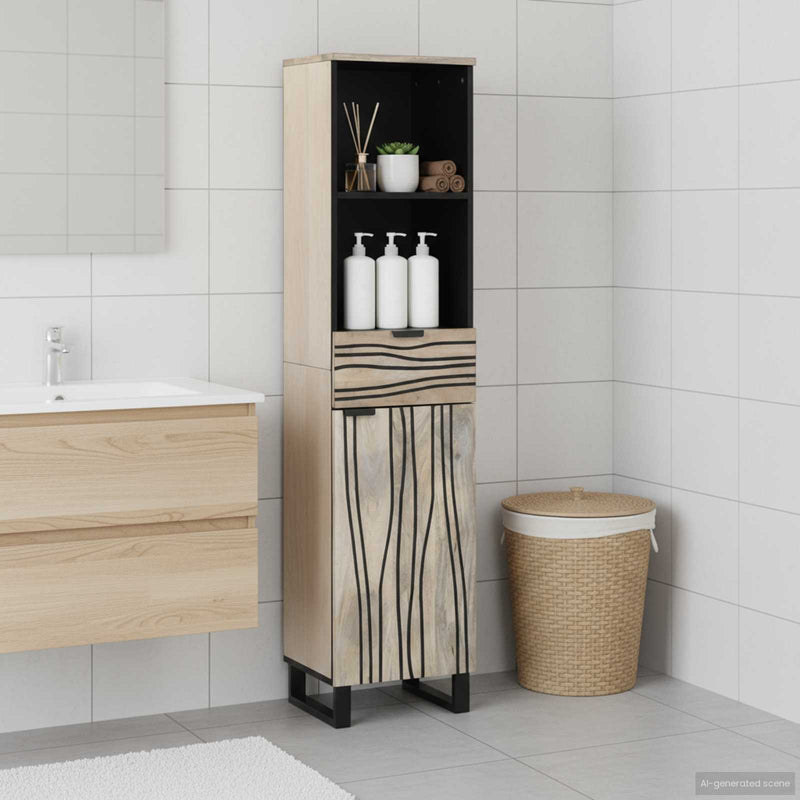 Dulap de Baie Alb 38 x 33 x 160 cm Lemn prelucrat