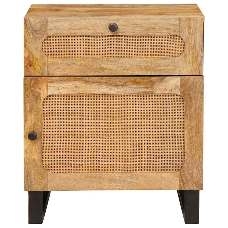 Dulap de noapte natural 50 x 33 x 60 cm Lemn de mango solid
