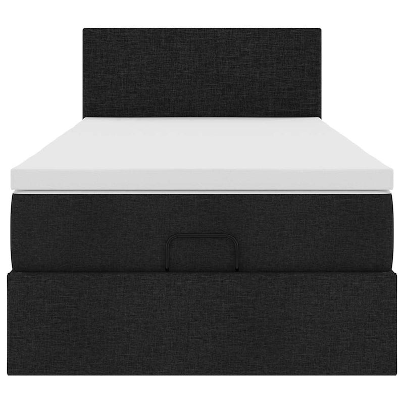Pat otoman cu saltea negru 100x200 cm stofa