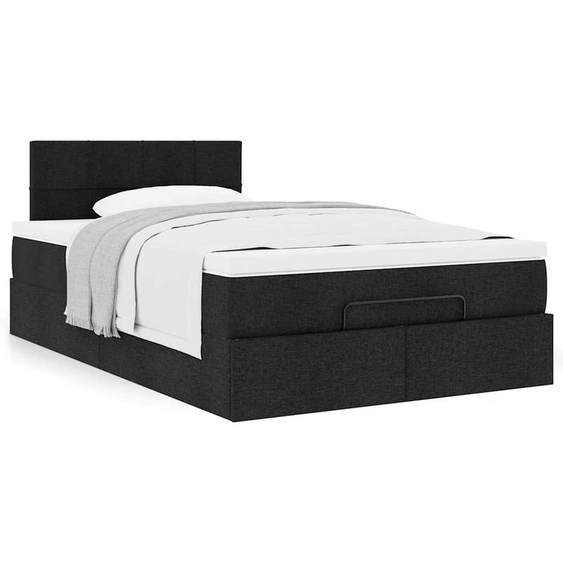 Pat otoman cu saltea negru 120x190 cm stofa