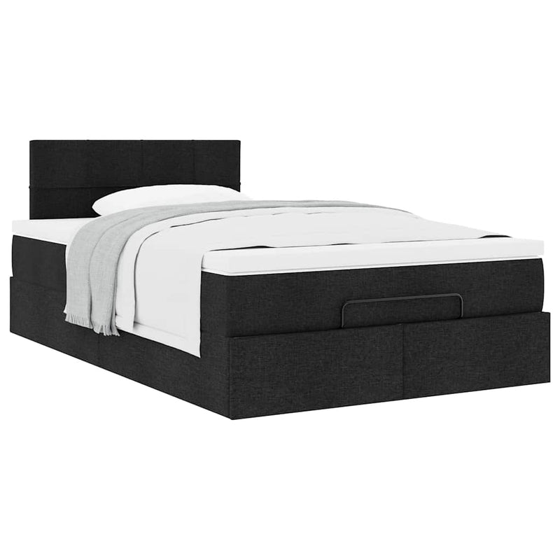 Pat otoman cu saltea negru 120x190 cm stofa
