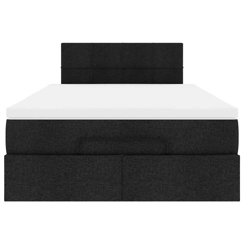 Pat otoman cu saltea negru 120x190 cm stofa