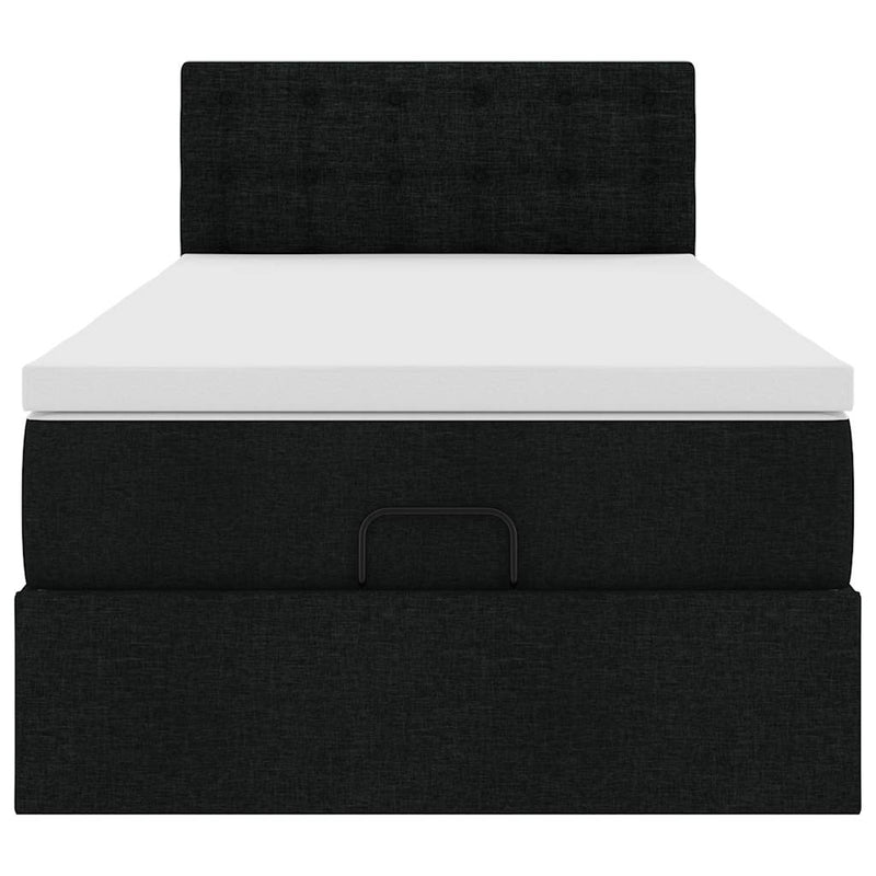 Pat otoman cu saltea negru 100x200 cm stofa