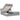 Cadru de pat otoman cu saltele Gri deschis 160x200cm Material
