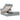 Cadru de pat otoman cu saltele Gri deschis 160x200cm Material
