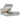 Cadru de pat otoman cu saltele Gri deschis 200x200cm catifea