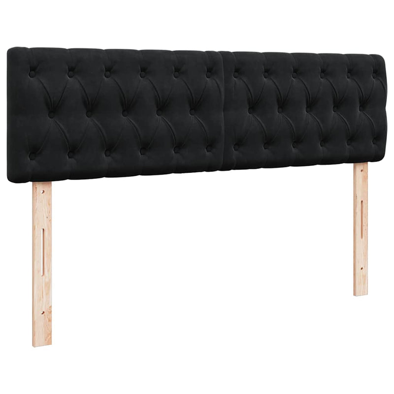 Cadru pat otoman cu saltea, catifea neagră 140x200cm