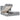 Cadru de pat otoman cu saltele Gri deschis 160x200cm Material