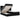 Cadru de pat otoman cu saltele, material negru 160x200cm