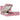 Cadru de pat otoman cu saltele Roz 200x200cm catifea
