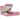Cadru de pat otoman cu saltele Roz 200x200cm catifea