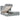 Cadru de pat otoman cu saltele Gri deschis 160x200cm Material