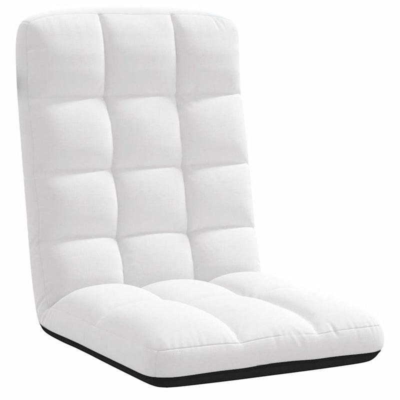 Scaun pliabil de podea, alb, 71x51x62 cm, textil