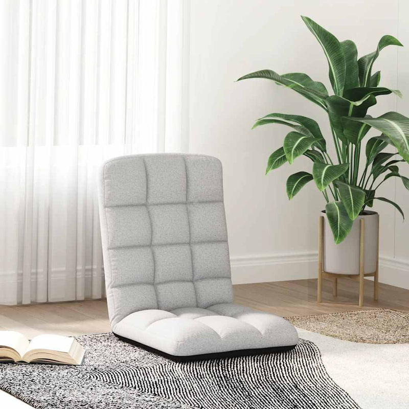 Scaun pliabil de podea, gri nor, 71x51x62 cm, material textil