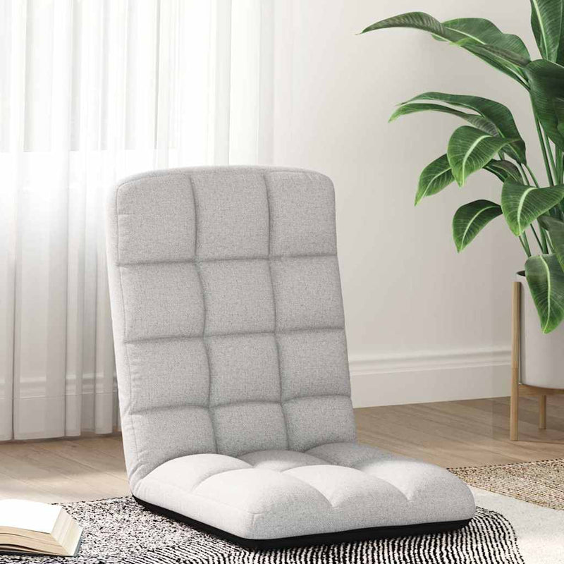 Scaun pliabil de podea, gri nor, 71x51x62 cm, material textil