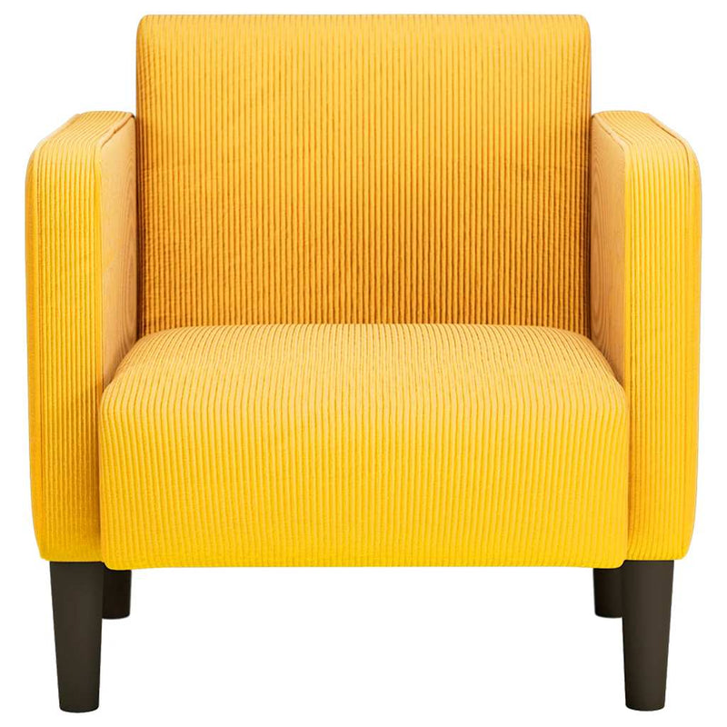 Canapea scaun cu cotiere galben deschis 54 cm țesătură velur