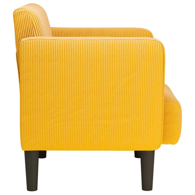 Canapea scaun cu cotiere galben deschis 54 cm țesătură velur