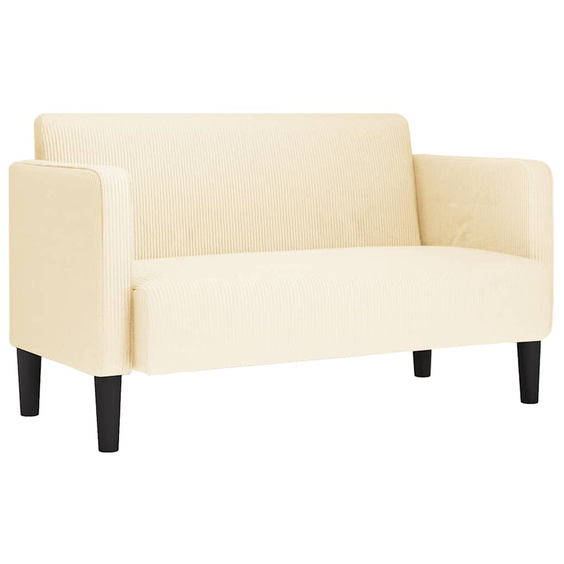 Canapea Loveseat crem 109 cm țesătură velur