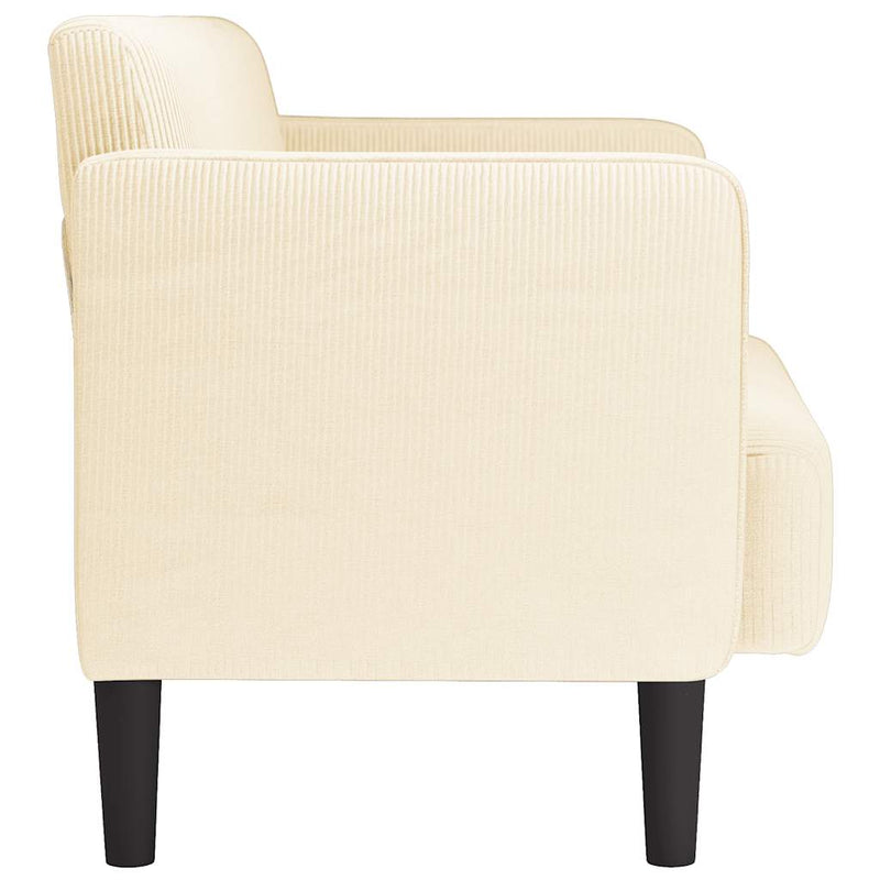 Canapea Loveseat crem 109 cm țesătură velur