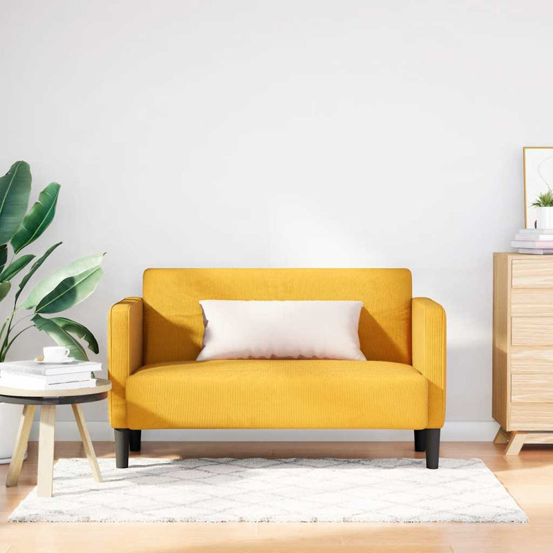 Canapea de tip lovesea galben deschis 109 cm țesătură velur