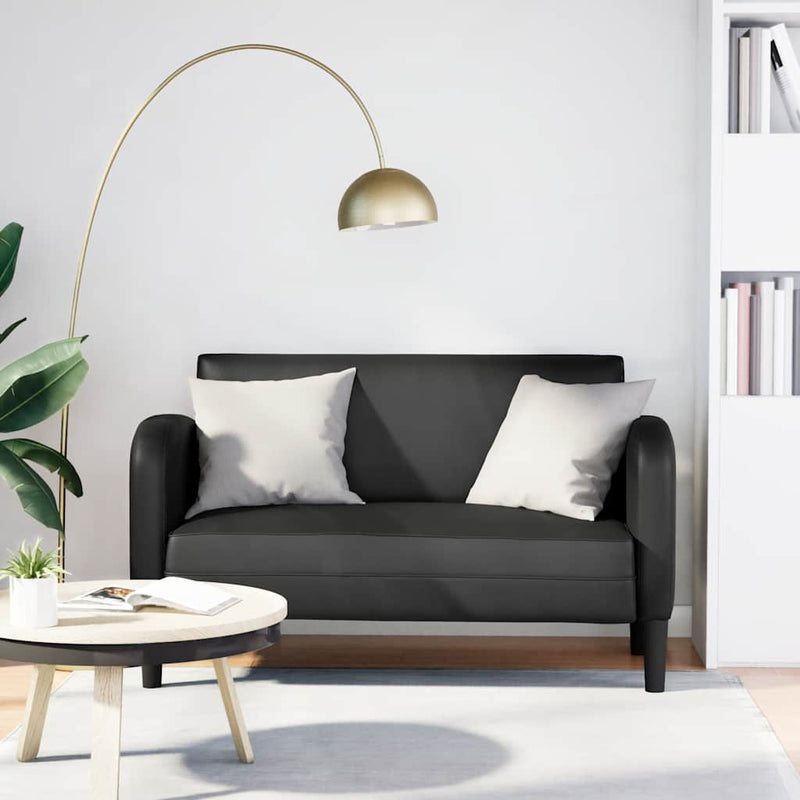 Canapea loveseat neagră 110 cm piele artificială