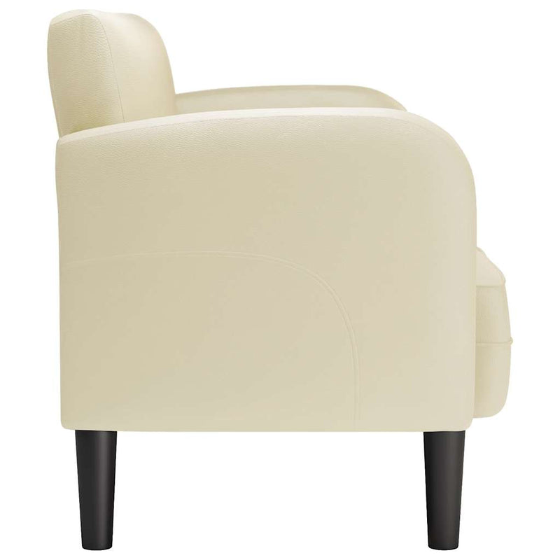 Canapea Loveseat crem 110 cm piele artificială