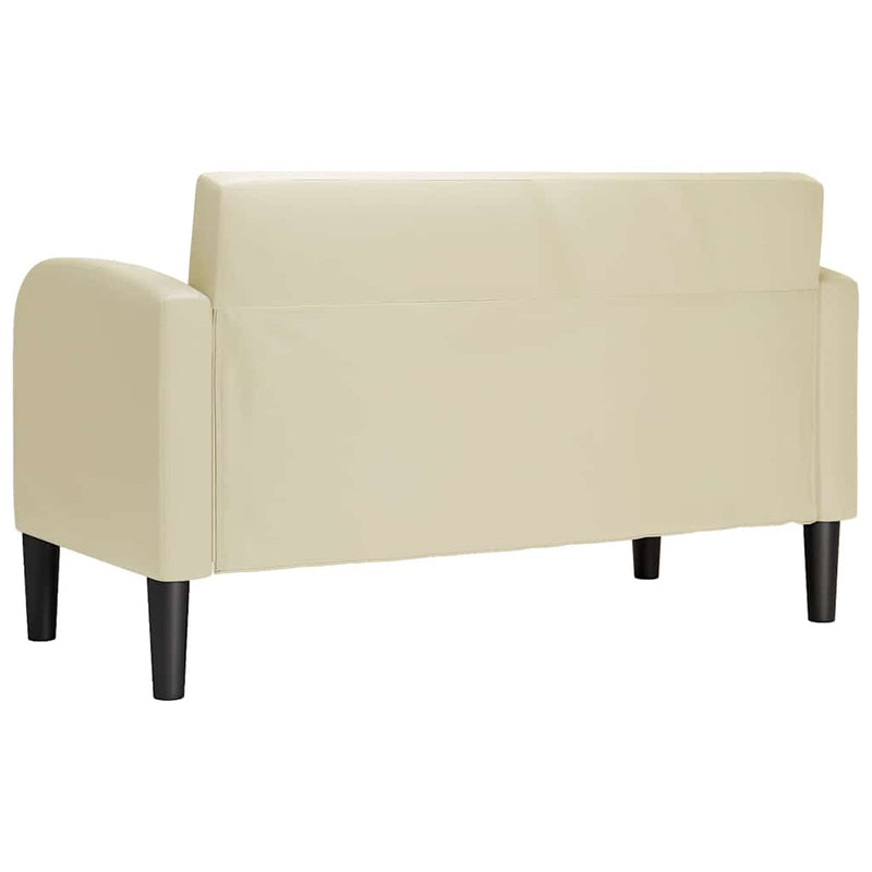 Canapea Loveseat crem 110 cm piele artificială