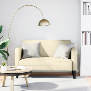 Canapea Loveseat crem 110 cm piele artificială
