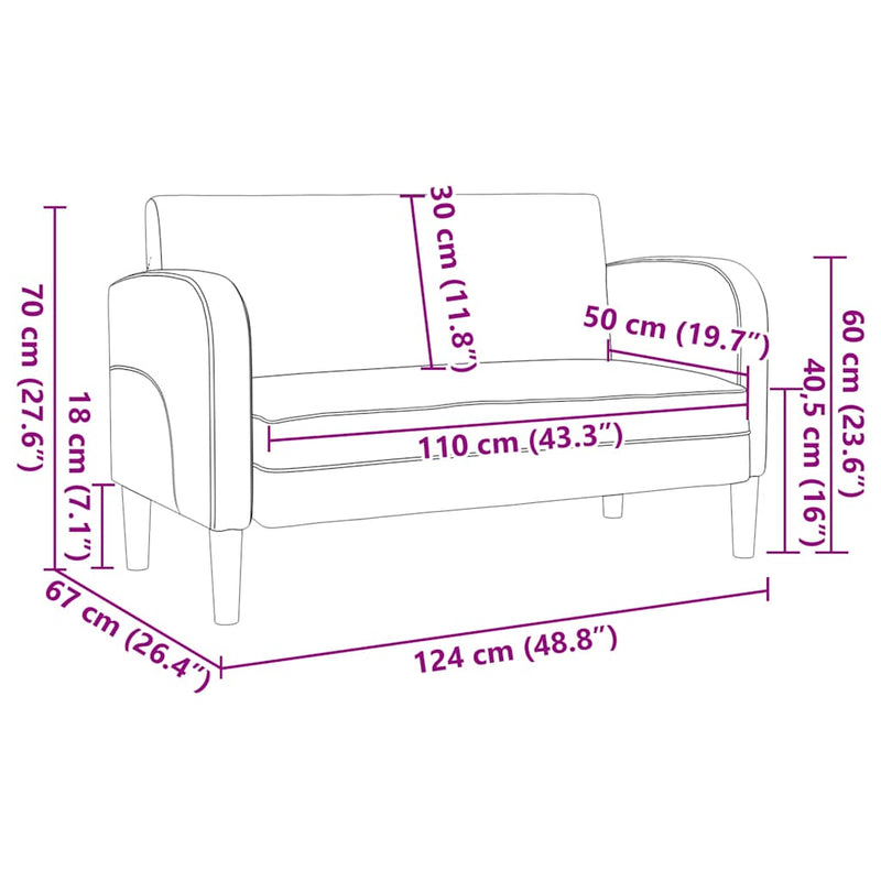 Canapea cu două paturi Cappuccino 110 cm piele artificială