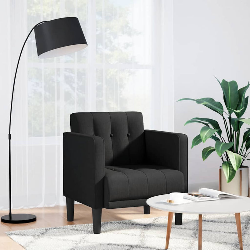 Canapea Scaun cu cotiere, negru, 53 cm, textil