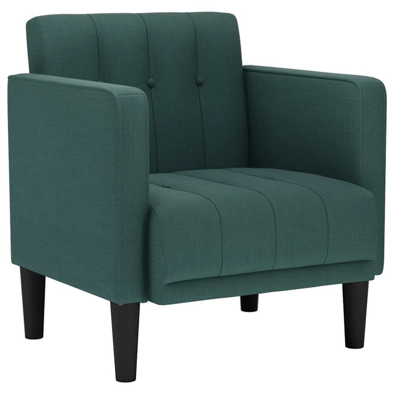 Canapea scaun cu cotiere, verde închis, 53 cm, textil