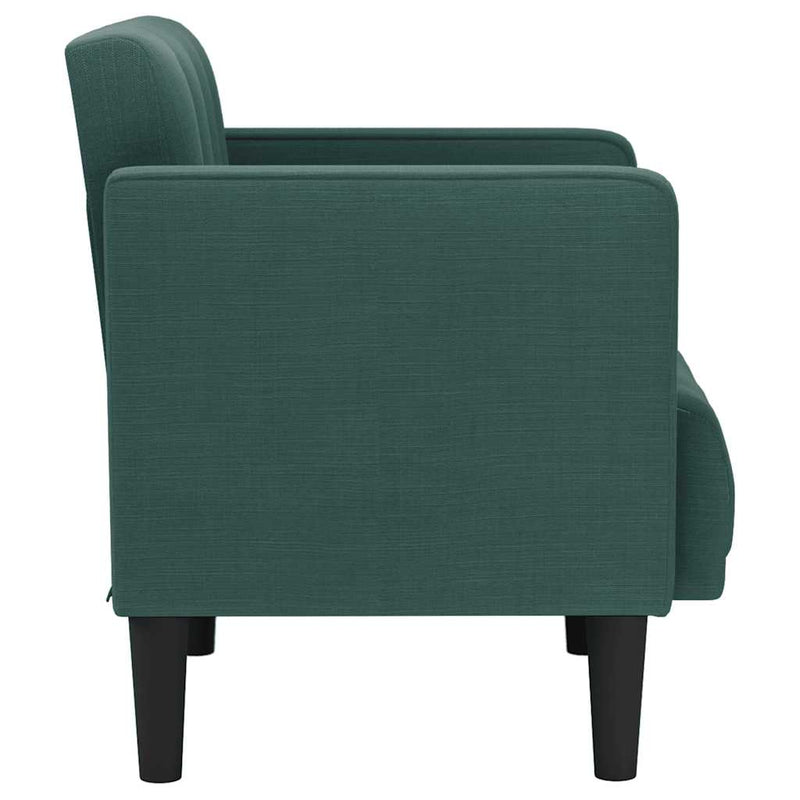 Canapea scaun cu cotiere, verde închis, 53 cm, textil