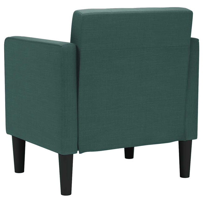Canapea scaun cu cotiere, verde închis, 53 cm, textil