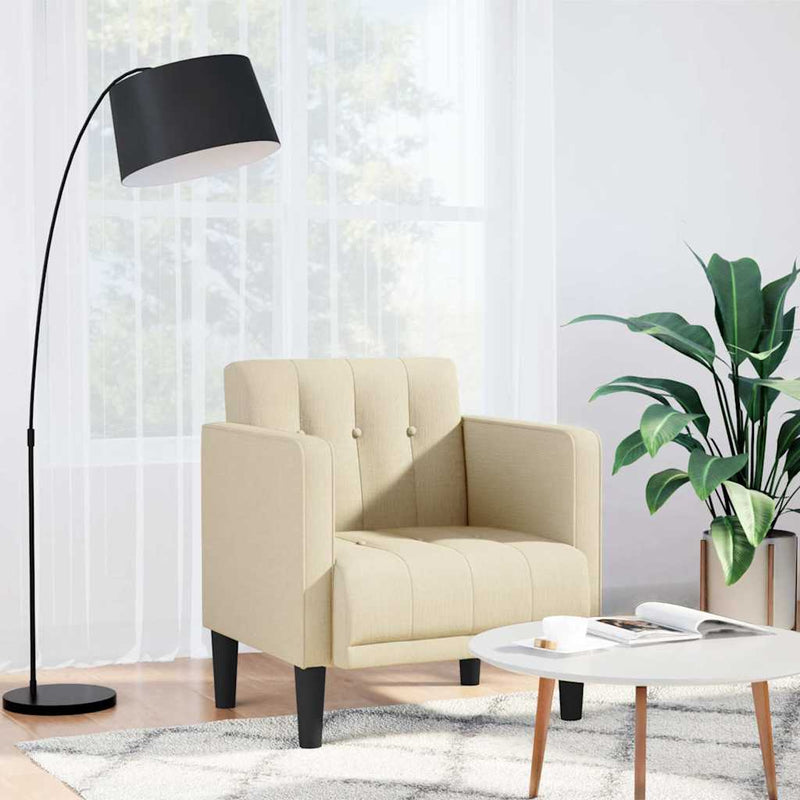 Canapea Scaun cu cotiere, crem, 53 cm, textil