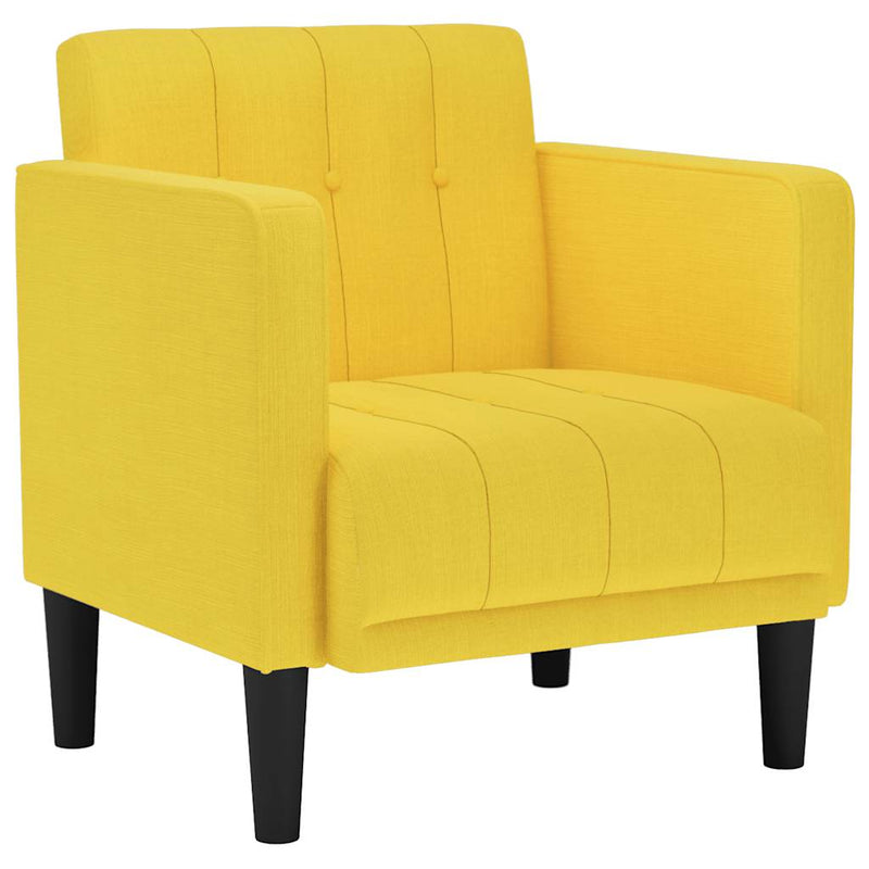 Canapea scaun cu cotiere, galben deschis, 53 cm, textil