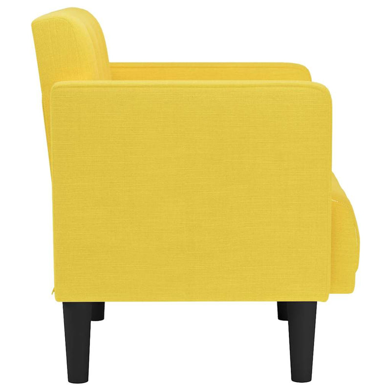 Canapea scaun cu cotiere, galben deschis, 53 cm, textil