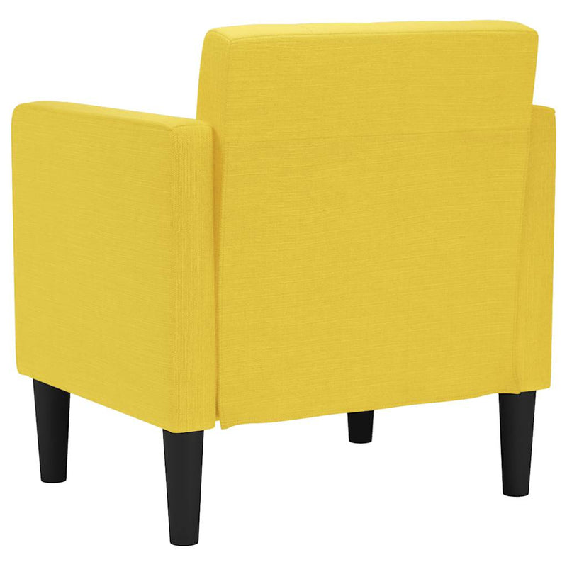 Canapea scaun cu cotiere, galben deschis, 53 cm, textil