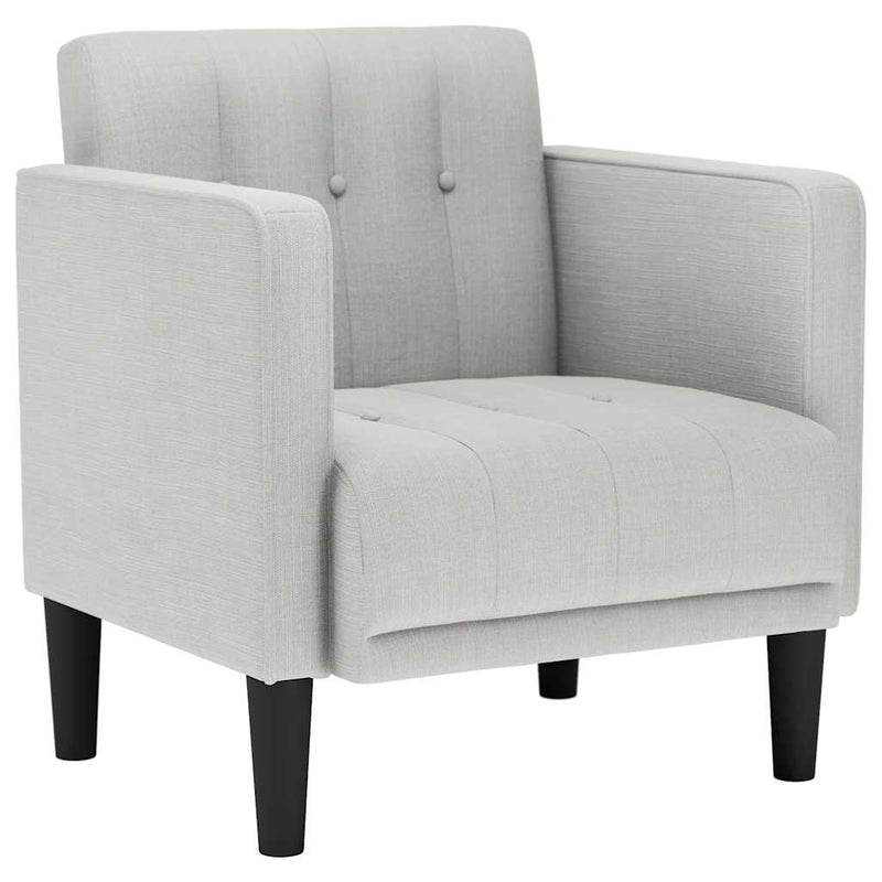 Canapea scaun cu cotiere, gri nor, 53 cm, textil